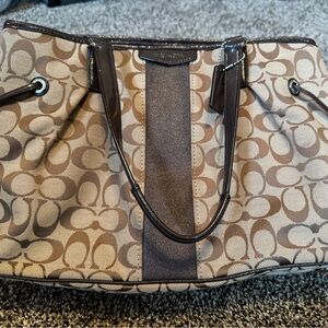 Tan and Brown coach bag